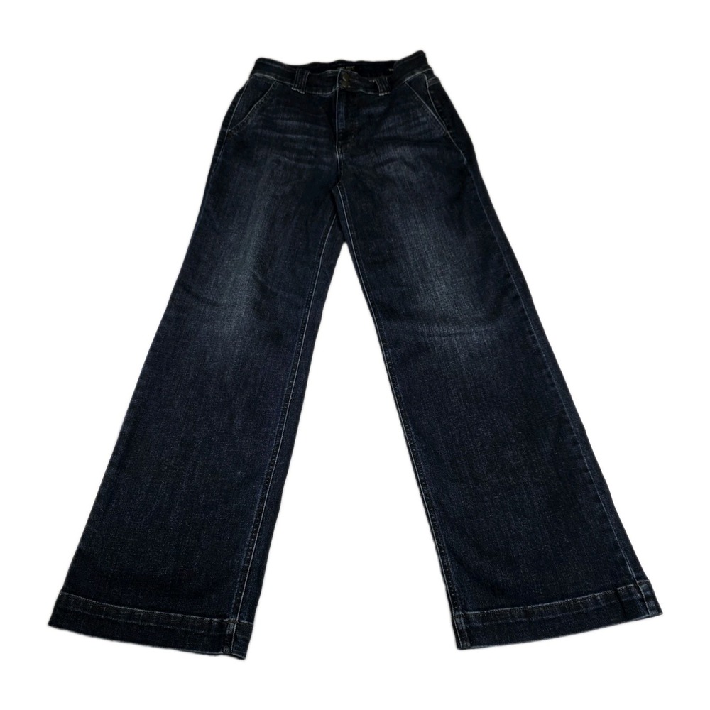 Judy Blue Jeans Womens Size 9/29 Wide Leg Dark Wash Slash Pocket Blue Denim